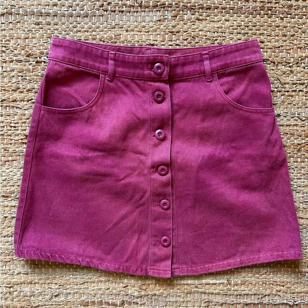 Jungmaven A-Line Skirt in Deep Berry